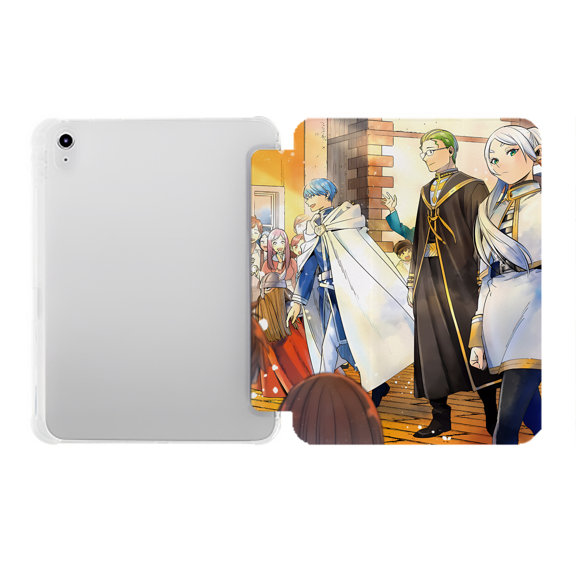（画像用） 葬送のフリーレン Frieren IPad ケース ペン収納付き 三つ折りスタンド PUレザー×シリコン 対応機種9.5/10.5/10.9インチ